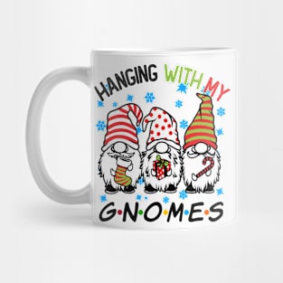 Funny Christmas Gnome Hanging With My Gnomies Family Pajamas Mug